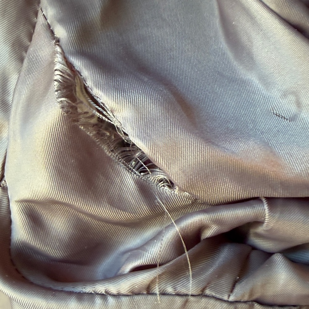 Michael Kors Long Puffer Coat - Gray/purplish inside lining torn under armpits - Picture 6 of 9